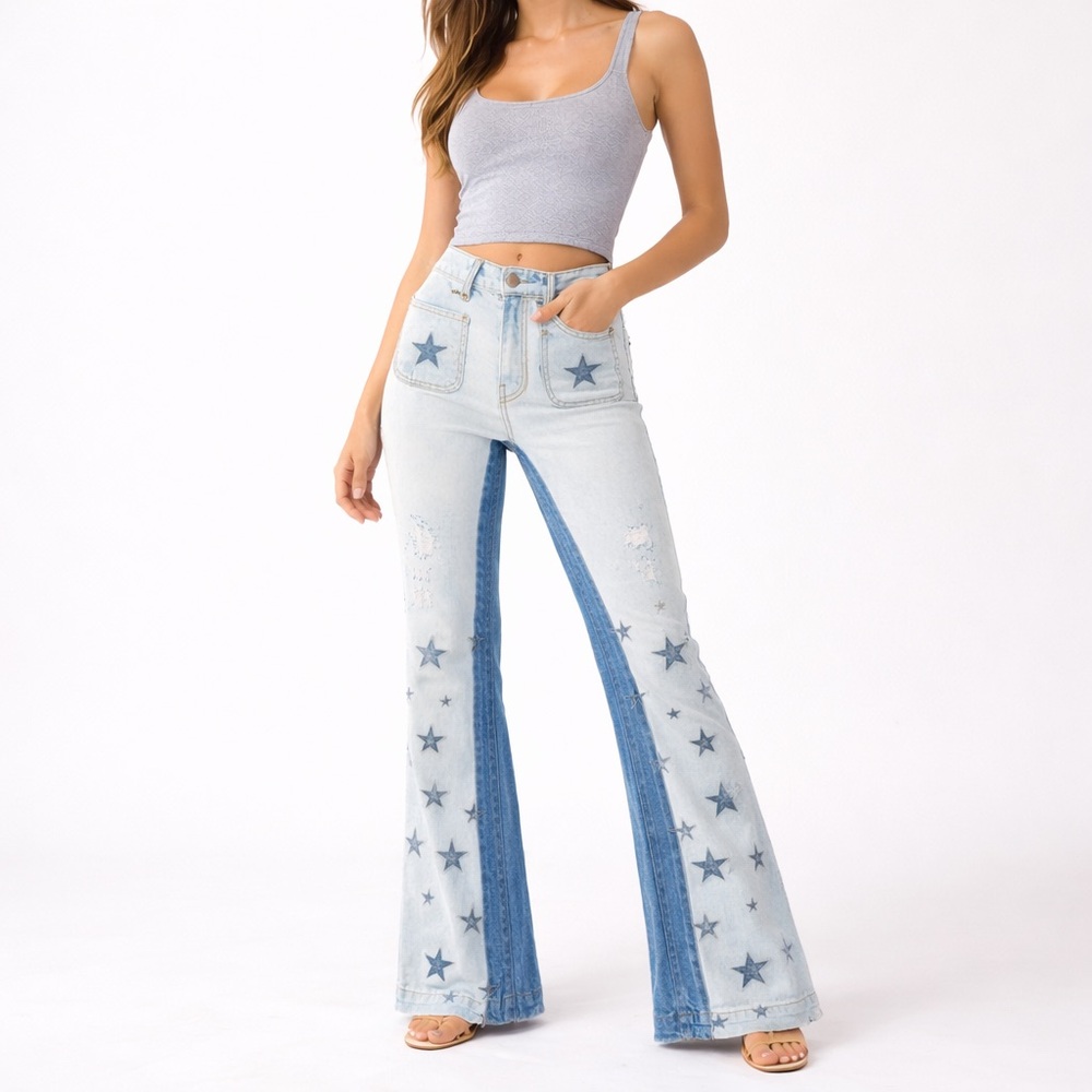 Revise Venus Heaven Star Flare Jeans Festival Western Bell Bottom 27 - Picture 5 of 9
